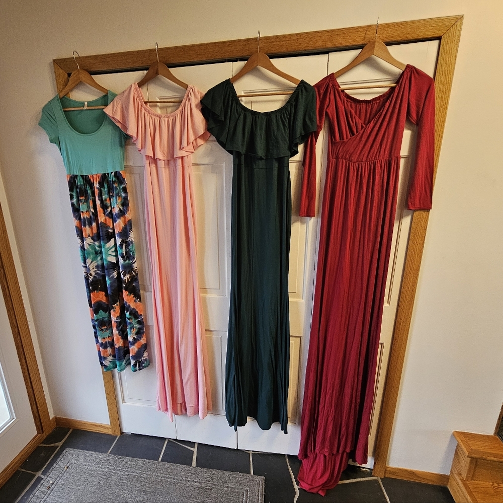 Maternity Photoshoot or Baby Shower Long Tall Dresses lot of 4